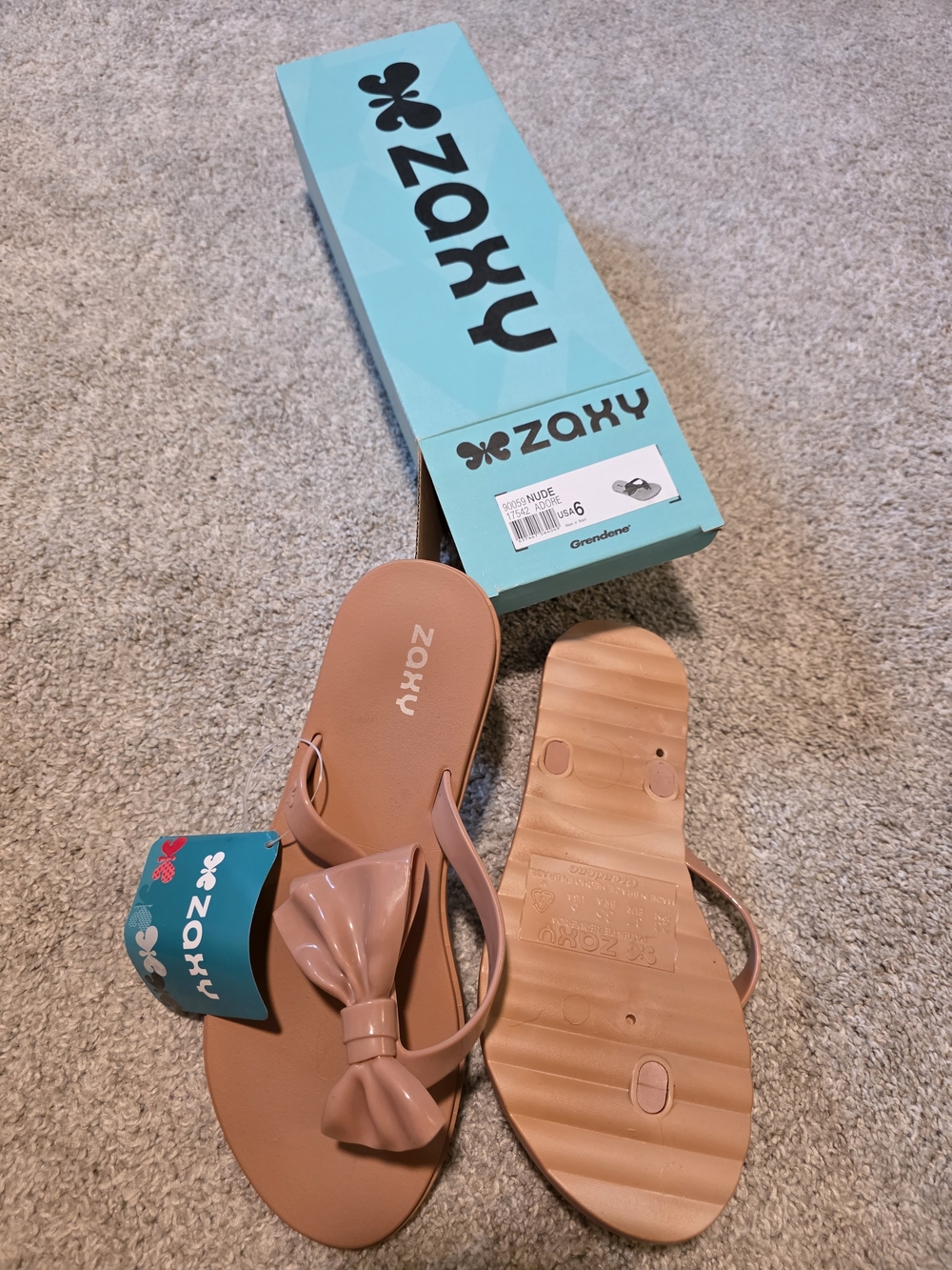 Zaxy Nude Bow Sandals for Women